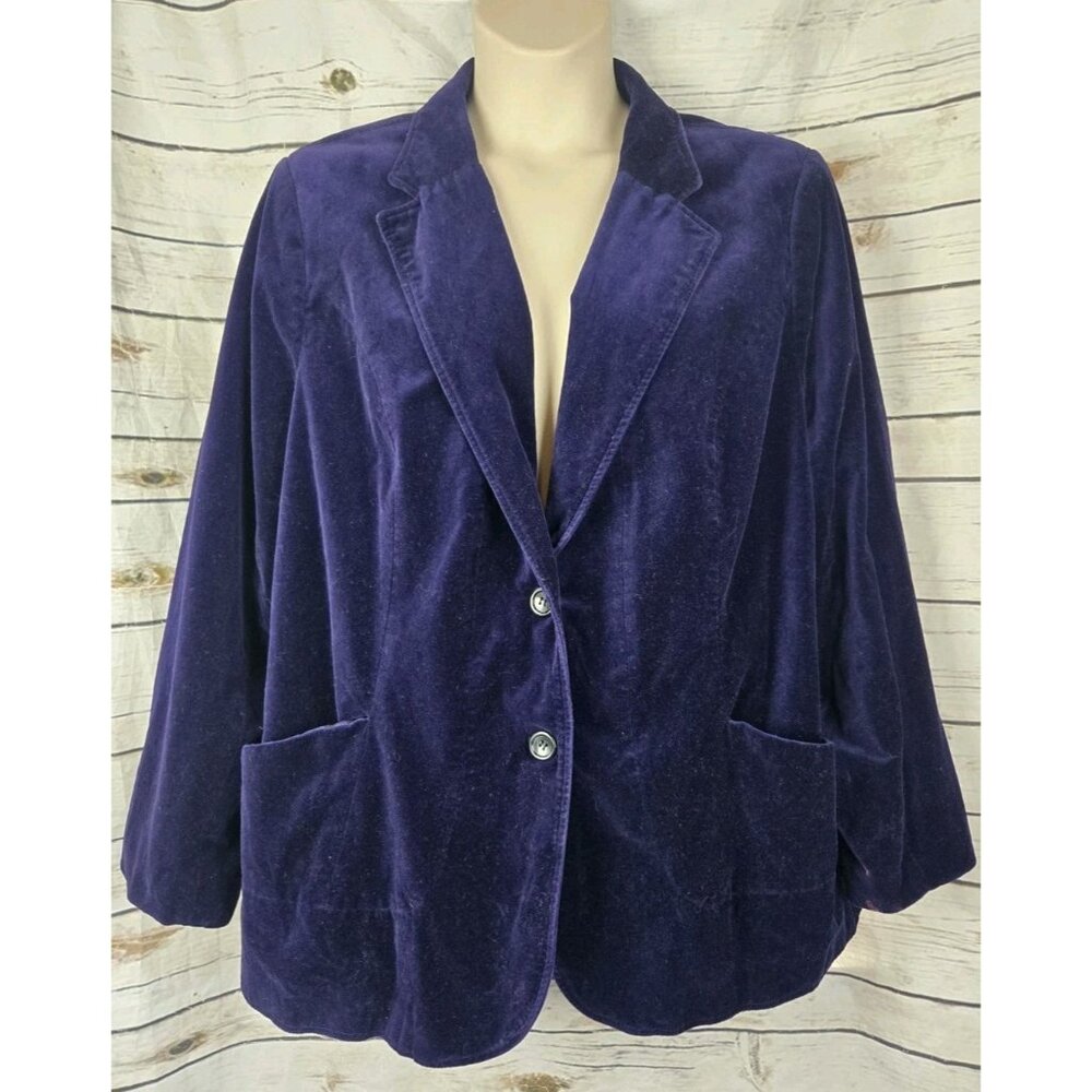 Lane Bryant Purple Velvet Blazer 28 Whimsigoth Witchy Academia